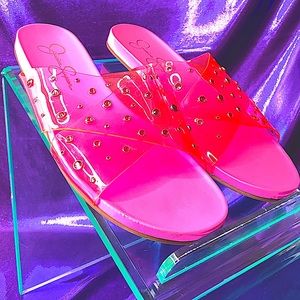 Jessica Simpson Tisle Slide on Pink Sandals (NEW)
